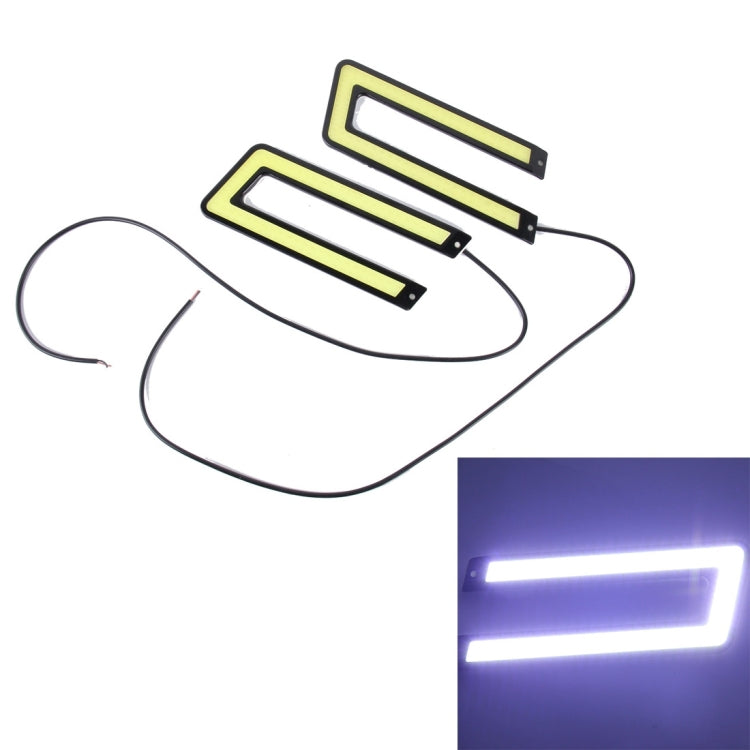 2 PCS DC 12V 10W 800LM 5500K COB Car DRL Daytime Running Lights Lamp,Cable Length:50cm, DC 12V 10W DC 12V 10W