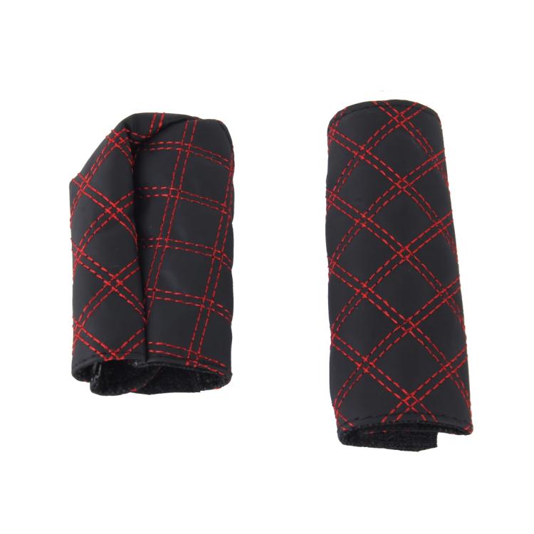 2 PCS Car Hand Brake Cover Shift Knob Gear Stick Cushion Sets Cover Car Accessory Interior Decoration Pad, 2 PCS Red, 2 PCS Red White