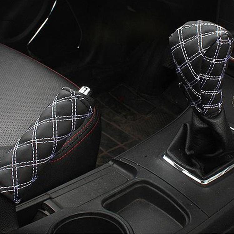 2 PCS Car Hand Brake Cover Shift Knob Gear Stick Cushion Sets Cover Car Accessory Interior Decoration Pad, 2 PCS Red, 2 PCS Red White – Durable Build, Easy to Use 2 PCS Red White White