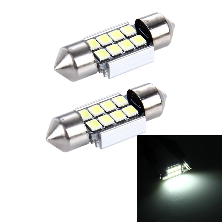 2 PCS 3W 200 LM 6000K 31MM 8 SMD-2835 LEDs Bicuspid Port Decoding Car Dome Lamp LED Reading Light, DC 12V, 31MM 31MM