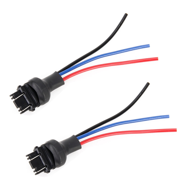1 Pair T25 / 3157 Bulb Holder Base Male Socket with Wire, T25 / 3157 T25 3157