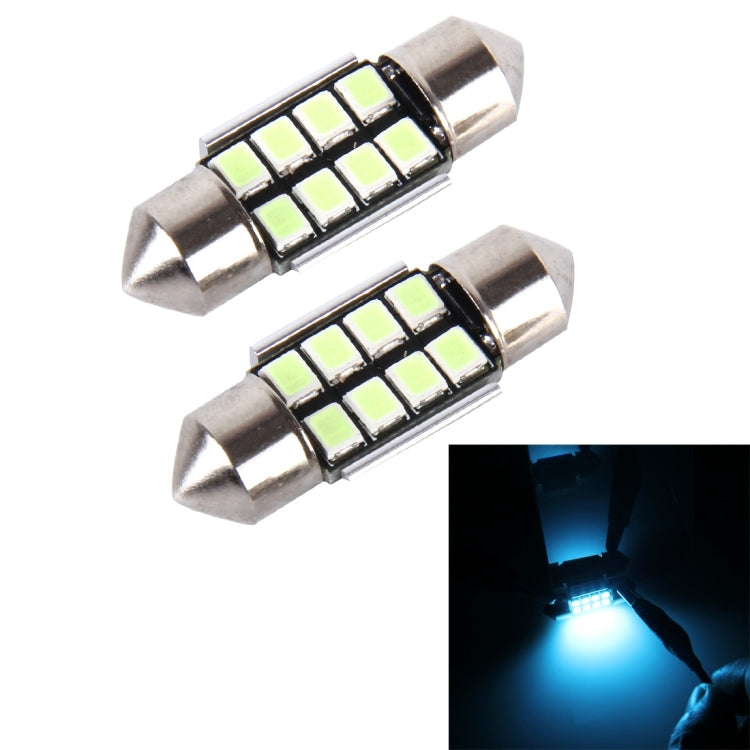 2 PCS DC 12V 2W 31MM 8 SMD-3528 LEDs Bicuspid Port Decoding Car Dome Lamp LED Reading Light, 31MM 31MM