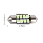 2 PCS DC 12V 2W 31MM 8 SMD-3528 LEDs Bicuspid Port Decoding Car Dome Lamp LED Reading Light, 31MM