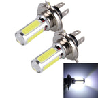 2 PCS H4 20W 1250LM 6000K 5 COB LEDs Car Fog Lights, DC 12V, H4 (White Light) H4 (White Light)