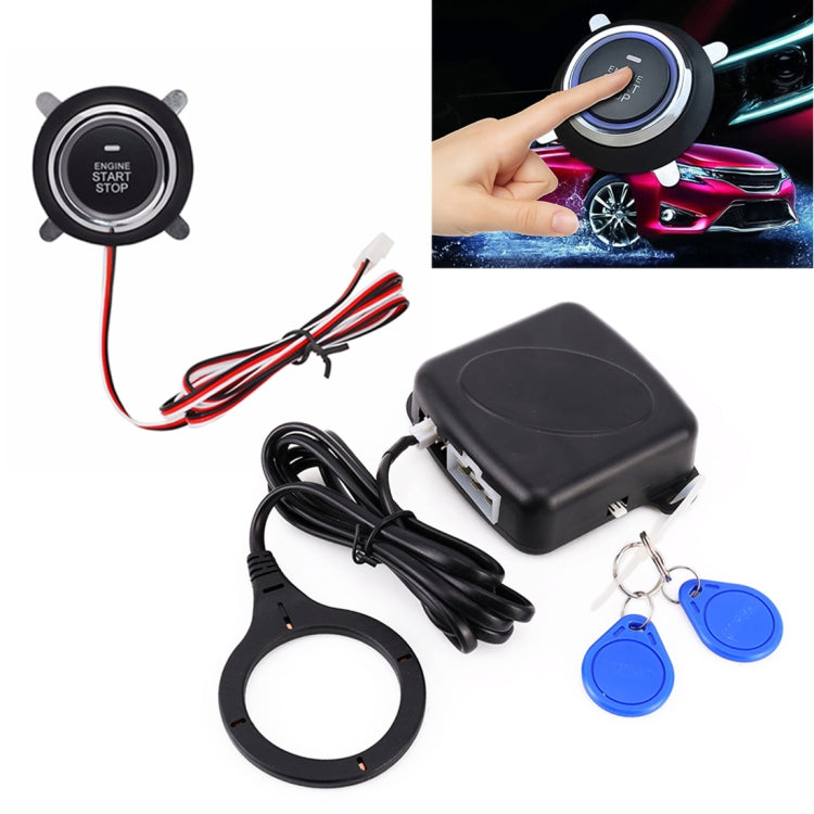 Smart Car Switch Car Engine Start Stop Switch Car Push Start Switch, with RFID Alarm System, Blue Light, Car Switch Car Switch