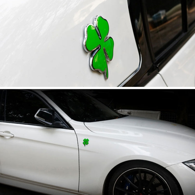 Four Leaf Clover Herb Luck Symbol Badge Emblem Labeling Sticker Styling Car Dashboard Decoration, Size: 7.5*6cm, Size: 7.5x6cm