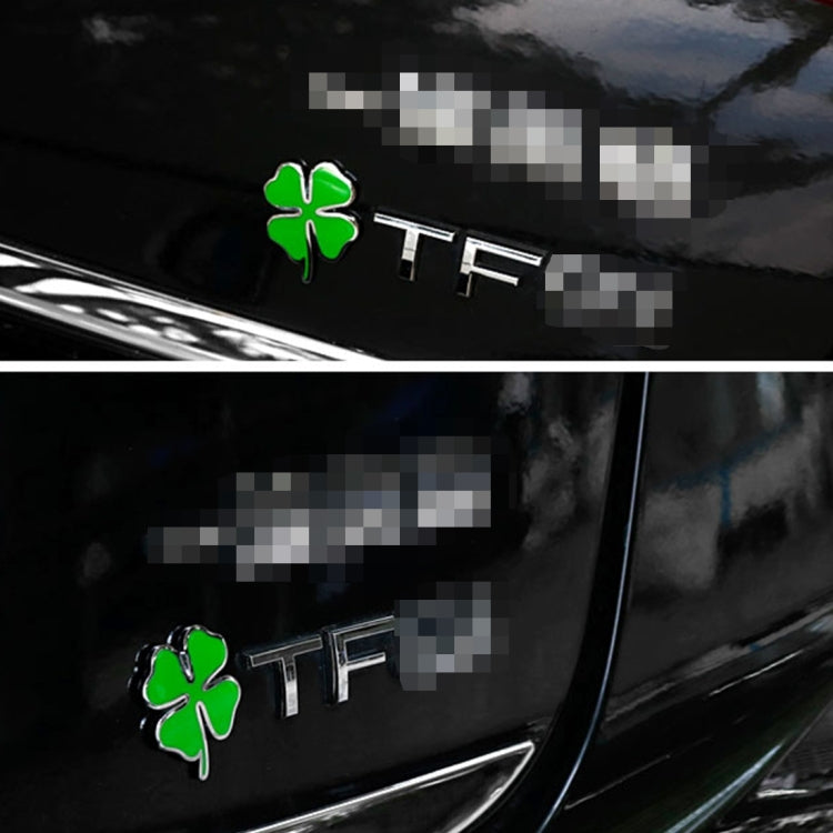 Four Leaf Clover Herb Luck Symbol Badge Emblem Labeling Sticker Styling Car Dashboard Decoration, Size: 7.5*6cm, Size: 7.5x6cm