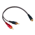 Car AV Audio Video 1 Female to 2 Male Copper Extension Cable Wiring Harness, Cable Length: 26cm, 1 Female to 2 Male (Copper) 1 Female to 2 Male (Copper)