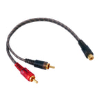 Car AV Audio Video 1 Female to 2 Male Copper Extension Cable Wiring Harness, Cable Length: 26cm, 1 Female to 2 Male (Copper) 1 Female to 2 Male (Copper)