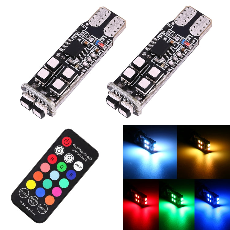 2 PCS W5W 194 T10 Multi Colors 10 SMD 3535 LED Car Clearance Light Marker Light with Remote Control, DC 12V, 2 PCS SMD 3535 2 PCS SMD 3535