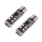 2 PCS W5W 194 T10 Multi Colors 10 SMD 3535 LED Car Clearance Light Marker Light with Remote Control, DC 12V, 2 PCS SMD 3535