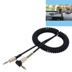3.5mm 3-pole Male to Male Plug Audio AUX Retractable Coiled Cable, Length: 1.5m, Length: 1.5m(Black), Length: 1.5m (Red) – Durable Build, Easy to Use Length: 1.5m(Black) Black