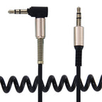 3.5mm 3-pole Male to Male Plug Audio AUX Retractable Coiled Cable, Length: 1.5m, Length: 1.5m(Black), Length: 1.5m (Red) – Durable Build, Easy to Use