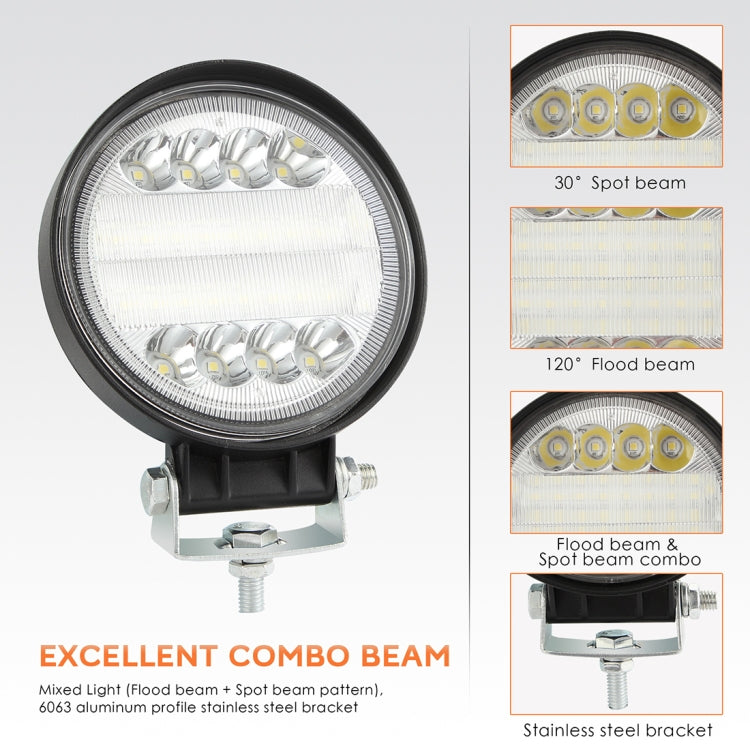 2 PCS 4 inch 15W Spot / Flood Light White Light Round-Shaped Waterproof Car SUV Work Lights Spotlight LED Bulbs, DC 9-30V, 4 inch 15W Round-Shaped – Waterproof