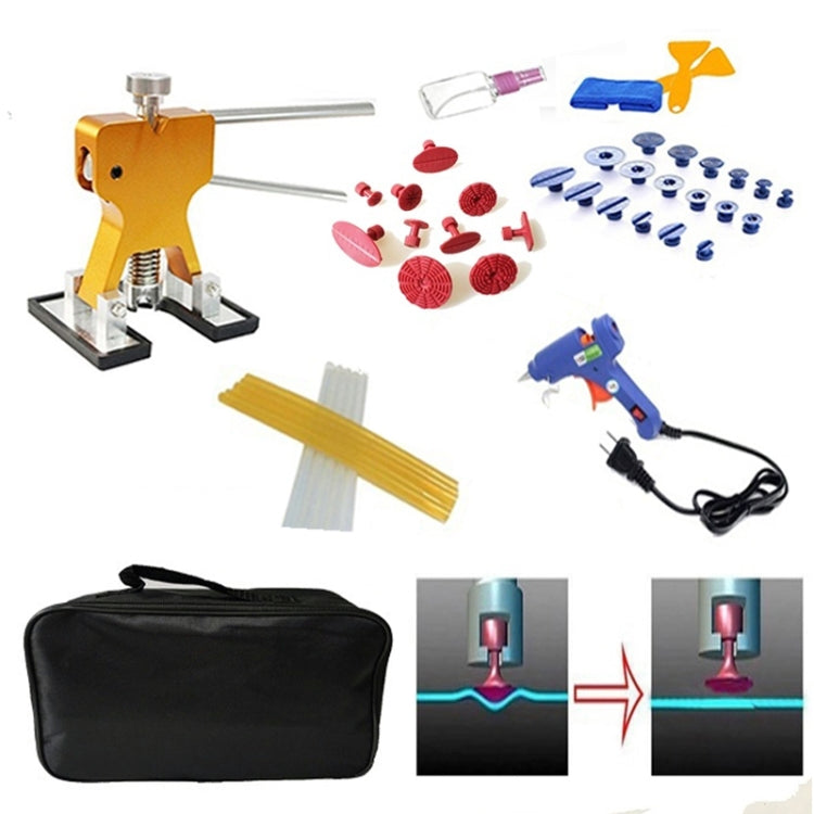 44 in 1 Auto Car Metal PDR Dent Lifter-Glue Puller Tab Hail Removal Paintless Car Dent Repair Tools Kit, with 20W Glue Gun, US Plug or EU Plug, 44 in 1 44 in 1