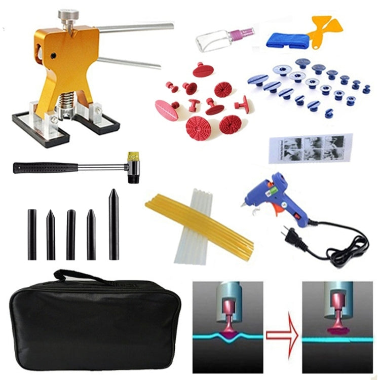 50 in 1 Auto Car Metal PDR Dent Lifter-Glue Puller Tab Hail Removal Paintless Car Dent Repair Tools Kit, with 20W Glue Gun, US Plug or EU Plug, 50 in 1 – Durable Build, Easy to Use 50 in 1