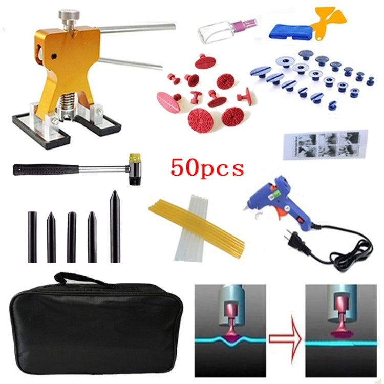 50 in 1 Auto Car Metal PDR Dent Lifter-Glue Puller Tab Hail Removal Paintless Car Dent Repair Tools Kit, with 20W Glue Gun, US Plug or EU Plug, 50 in 1 – Durable Build, Easy to Use