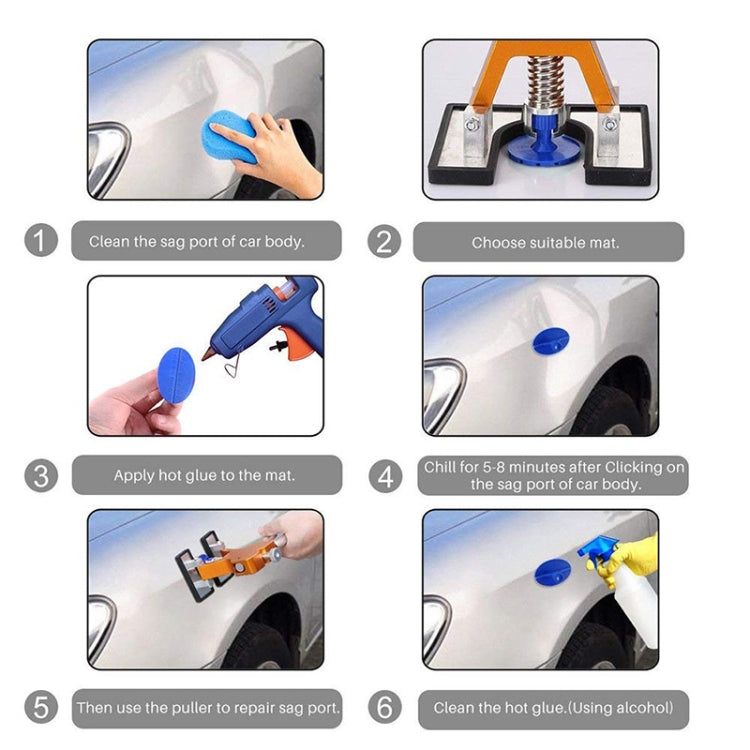 50 in 1 Auto Car Metal PDR Dent Lifter-Glue Puller Tab Hail Removal Paintless Car Dent Repair Tools Kit, with 20W Glue Gun, US Plug or EU Plug, 50 in 1 – Durable Build, Easy to Use