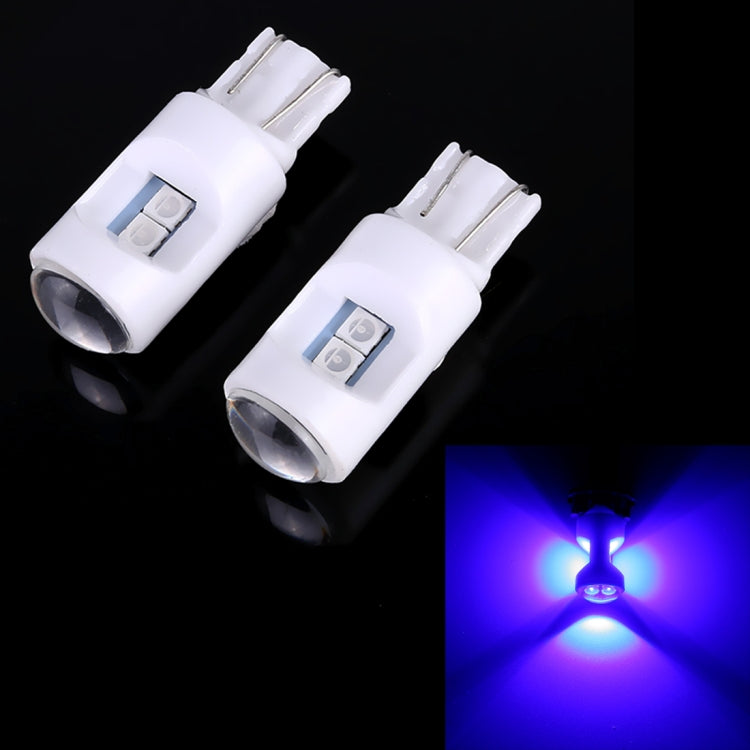 2 PCS T10 / W5W / 194 DC 12V 1.2W 6LEDs SMD-3030 Car Reading Lamp Clearance Light, with Projector Lens Light – Durable Build, Easy to Use Blue Light