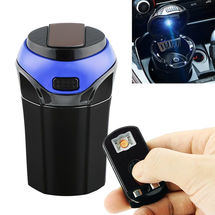 2 in 1 Universal Car Detachable Electronic Cigarette Lighter + Trash Rubbish Bin Ashtray – Durable Build, Easy to Use Blue