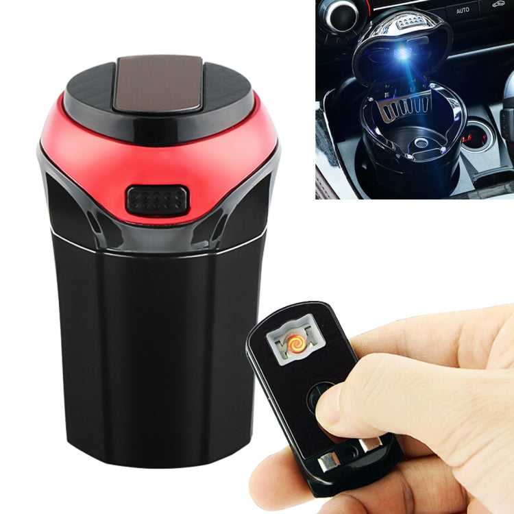 2 in 1 Universal Car Detachable Electronic Cigarette Lighter + Trash Rubbish Bin Ashtray – Durable Build, Easy to Use Red