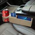 Universal Car Multi-functional Console Side Pocket Seat Gap Side Storage Box Beige