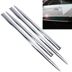4 PCS Car Auto Door Side Edge Metal Anti-scratch Body Guard Protection Strip Sticker Silver