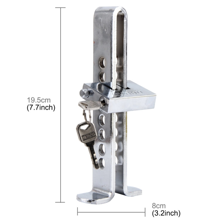 Car Auto Stainless Steel Anti-theft Clutch Lock Car Brake Safety Lock Tool Accelerator Pedal Lock with Keys Suitable for Clutch Height Under 19.5cm, Clutch Height Under 19.5cm