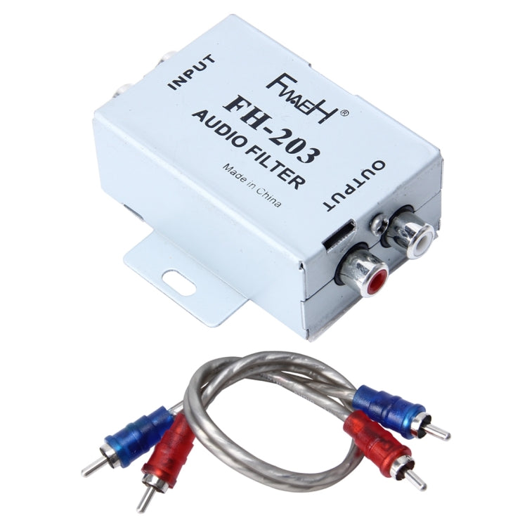 FH-203 12V Vehicle Car Audio Amplifier Noise Filter RCA Plug Loop Isolator for DVD Stereos, FH-203 FH-203