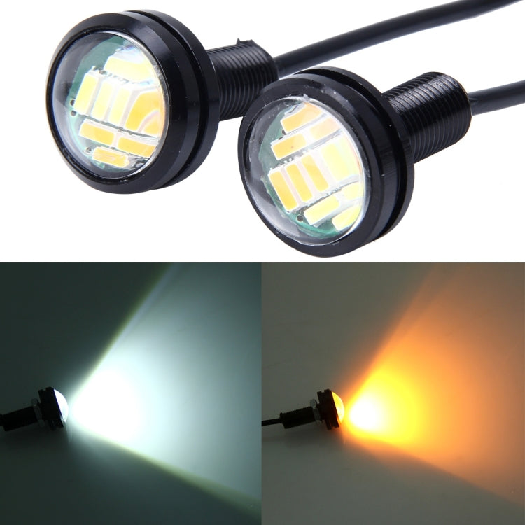 2 PCS 2W Car Auto Eagle Eyes Fog Light Turn Light with 12 SMD-4014 LED Lamps, DC 12V Cable Length: 55cm, SMD-4014, Eagle Eye Light 12V/2W SMD-4014 SMD-4014