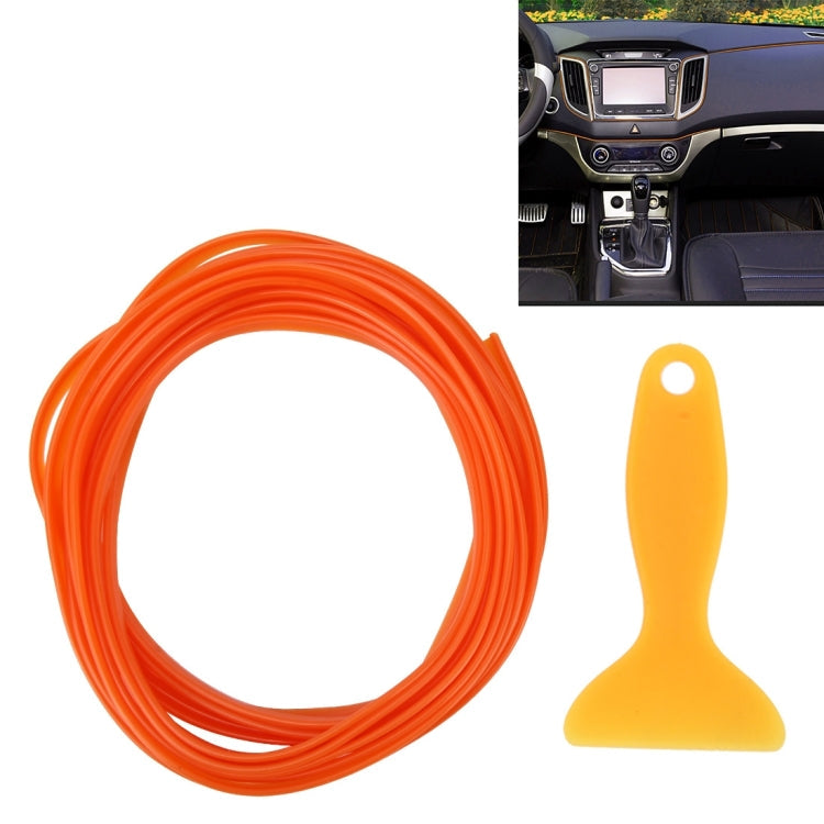 5m Flexible Trim For DIY Automobile Car Interior Moulding Trim Decorative Line Strip with Film Scraper Orange