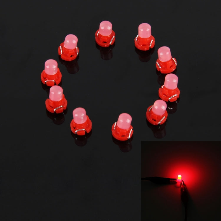 10 PCS 2W T3 Wedge Instrument Panel LED Light Dashboard Gauge Cluster Indicator Lamp Bulb, 2W T3, T3 2W T3 Red Light