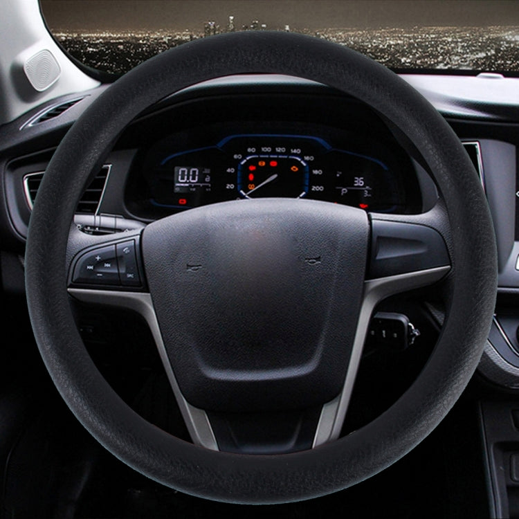 Crocodile Texture Universal Rubber Car Steering Wheel Cover For 34-48cm Wheel – Durable Build, Easy to Use Black