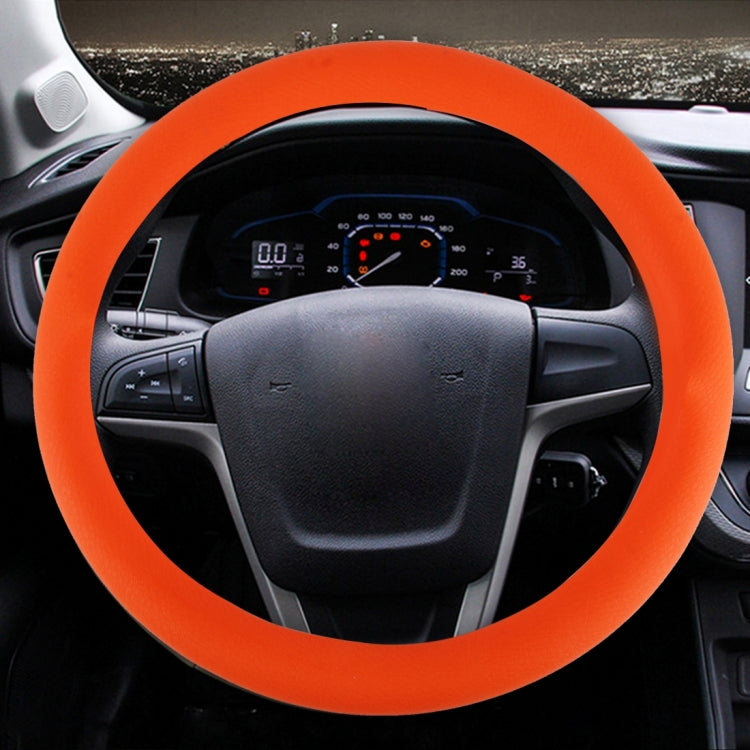 Crocodile Texture Universal Rubber Car Steering Wheel Cover For 34-48cm Wheel – Durable Build, Easy to Use Orange