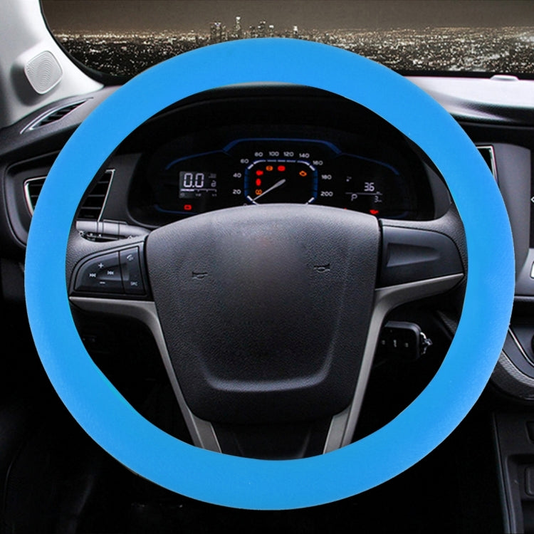 Crocodile Texture Universal Rubber Car Steering Wheel Cover For 34-48cm Wheel – Durable Build, Easy to Use Blue