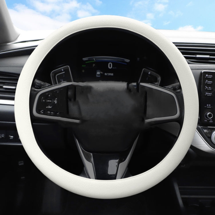 Crocodile Texture Universal Rubber Car Steering Wheel Cover For 34-48cm Wheel – Durable Build, Easy to Use Beige