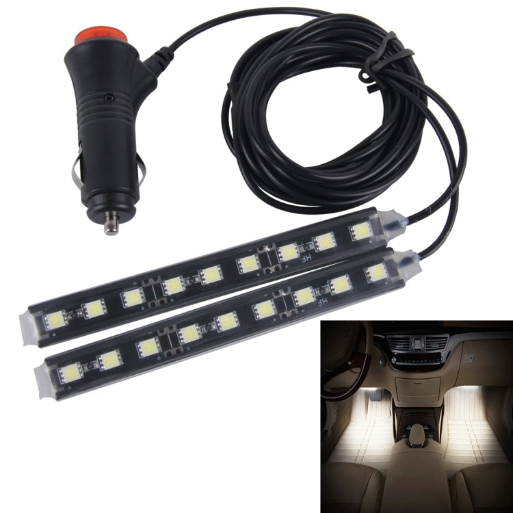 2 in 1 4.5W 18 SMD-5050-LEDs RGB Car Interior Floor Decoration Atmosphere Neon Light Lamp, DC 12V, 2 in 1 4.5W (White Light) 2 in 1 4.5W (White Light) White Light