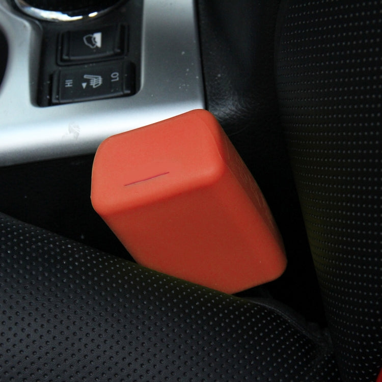 Safe Rubber Car Seat Belt Clips Locking Buckles Protective Cover, Orange, Green, Blue, Red, Black Orange Orange
