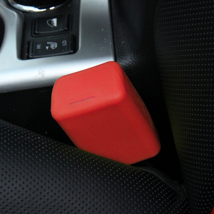 Safe Rubber Car Seat Belt Clips Locking Buckles Protective Cover, Orange, Green, Blue, Red, Black – Waterproof Red Red