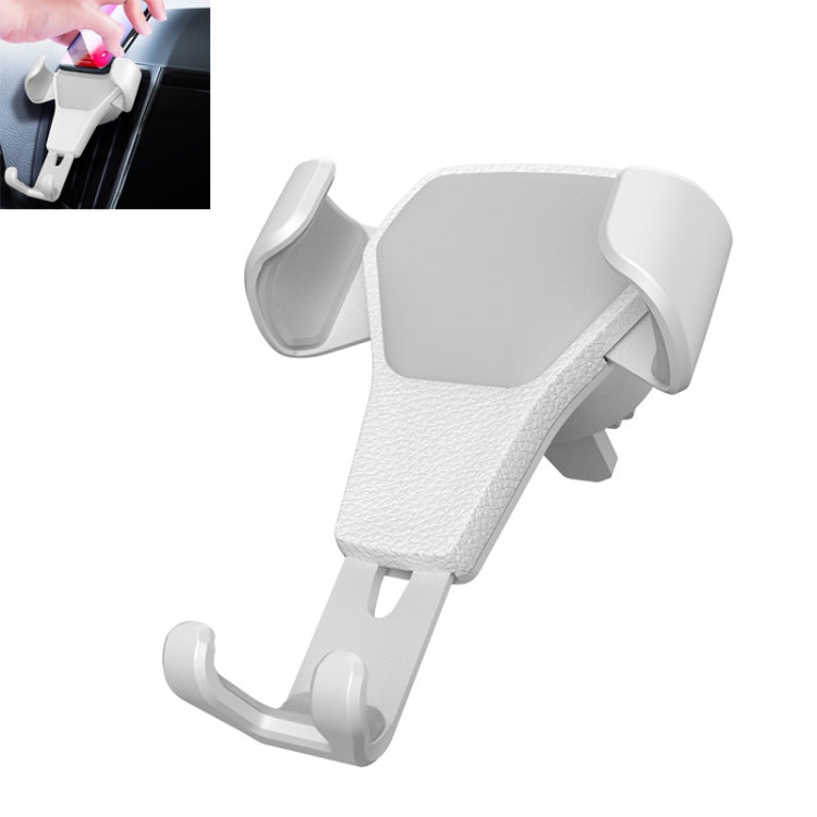 Litchi Texture Gravity Car Mount Phone Holder, Litchi Texture(Black), Litchi Texture(White) – Leather Litchi Texture(White) White