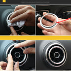 4 PCS Car Outlet Decorative Rings Aluminum Alloy Air Outlet Chrome Trim Ring Car Dashboard Air Vents Cover Sticker Decoration for Audi A3 – Wear-resistant, Aluminum Alloy, For Audi A3