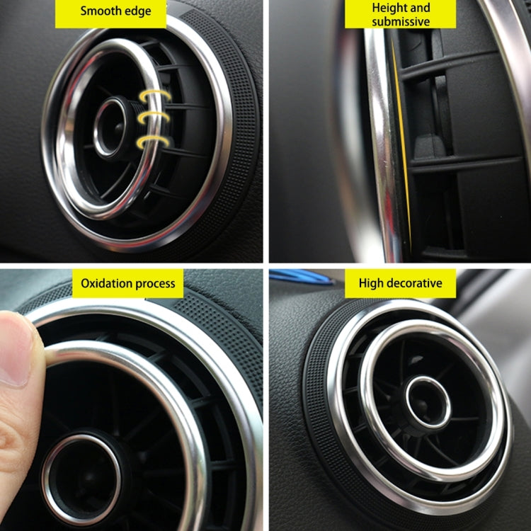 4 PCS Car Outlet Decorative Rings Aluminum Alloy Air Outlet Chrome Trim Ring Car Dashboard Air Vents Cover Sticker Decoration for Audi A3 – Wear-resistant, Aluminum Alloy, For Audi A3