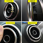 4 PCS Car Outlet Decorative Rings Aluminum Alloy Air Outlet Chrome Trim Ring Car Dashboard Air Vents Cover Sticker Decoration for Audi A3 – Wear-resistant, Aluminum Alloy, For Audi A3