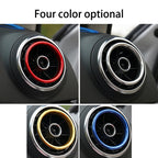 4 PCS Car Outlet Decorative Rings Aluminum Alloy Air Outlet Chrome Trim Ring Car Dashboard Air Vents Cover Sticker Decoration for Audi A3 – Wear-resistant, Aluminum Alloy, For Audi A3