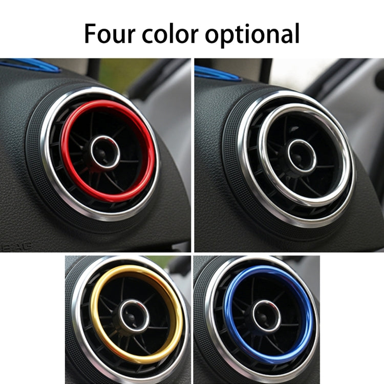 4 PCS Car Outlet Decorative Rings Aluminum Alloy Air Outlet Chrome Trim Ring Car Dashboard Air Vents Cover Sticker Decoration for Audi A3 – Wear-resistant, Aluminum Alloy, For Audi A3