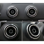 4 PCS Car Outlet Decorative Rings Aluminum Alloy Air Outlet Chrome Trim Ring Car Dashboard Air Vents Cover Sticker Decoration for Audi A3 – Wear-resistant, Aluminum Alloy, For Audi A3
