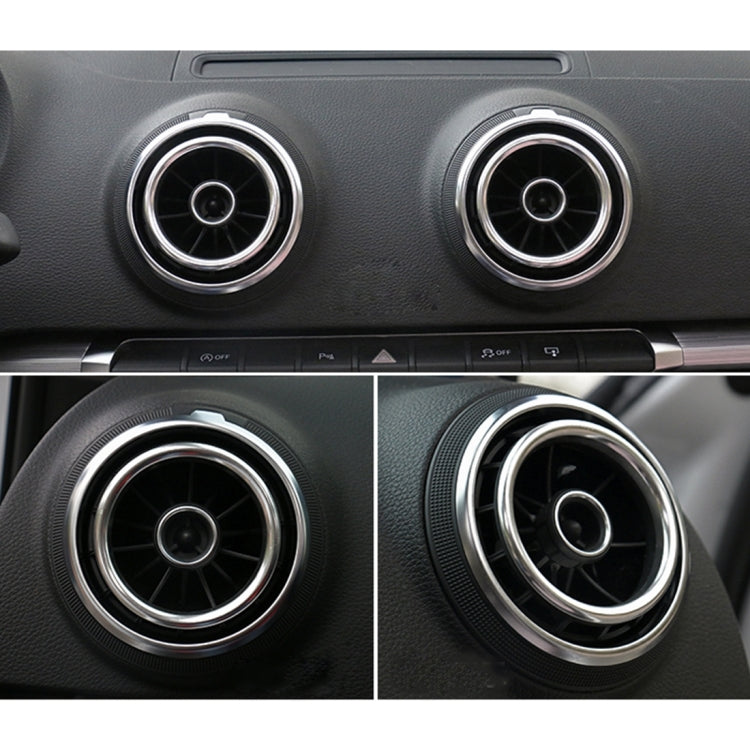4 PCS Car Outlet Decorative Rings Aluminum Alloy Air Outlet Chrome Trim Ring Car Dashboard Air Vents Cover Sticker Decoration for Audi A3 – Wear-resistant, Aluminum Alloy, For Audi A3