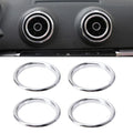 4 PCS Car Outlet Decorative Rings Aluminum Alloy Air Outlet Chrome Trim Ring Car Dashboard Air Vents Cover Sticker Decoration for Audi A3 – Wear-resistant, Aluminum Alloy, For Audi A3 For Audi A3 Silver