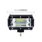 5 inch 18W 24 LED Waterproof IP67 Two Bar Modified Off-road Lights Spotlight Light Car Work Lights, DC 9-48V, Spot/72W/6000K 3000LM, Yellow/18W/3000K 1080LM