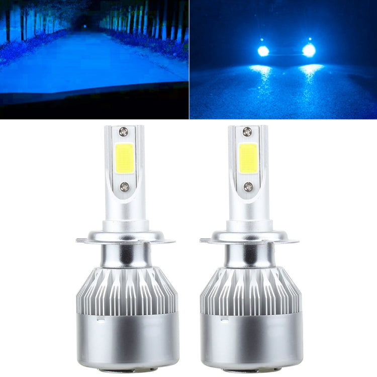 2 PCS H7 18W 1800 LM 8000K IP68 Casnbus Constant Current Car LED Headlight with 2 COB Lamps, DC 9-36V, H7 H7 Ice Blue Light